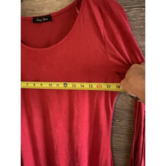 Red Dress Fringe Cowgirl Country Rodeo Size S/M Sexy Bodycon Mini Stretchy - Picture 5 of 10